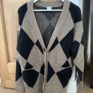 Abercrombie & Fitch Taupe and Black Knit Cardigan